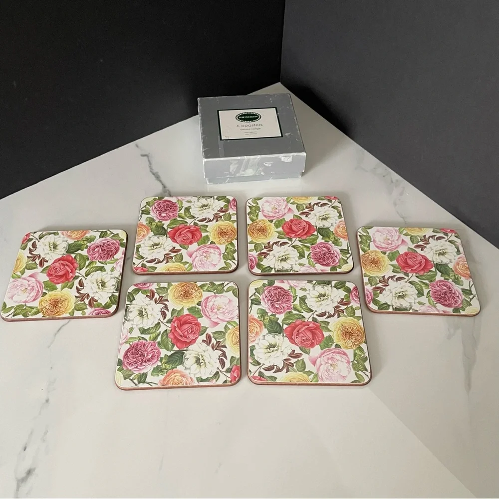 SET of 6 Rose Coasters by Portmeirion